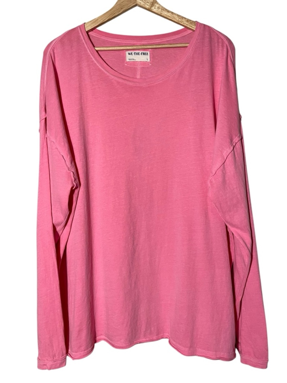 We The Free Bubblegum Pink Crew Neck Long Sleeve